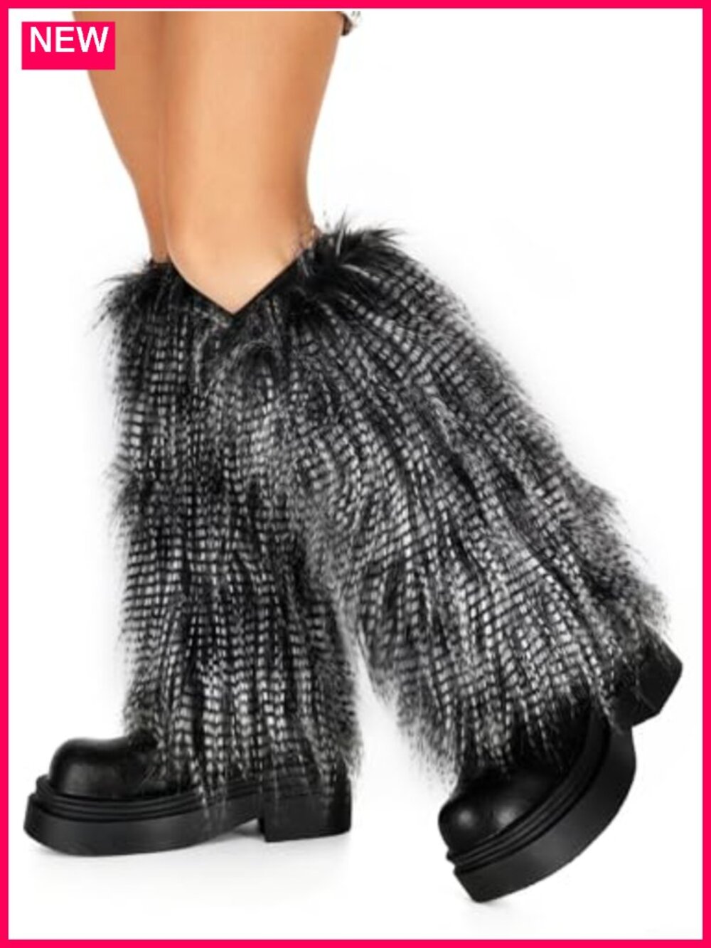 Faux Fur Furry Leg Warmers Boot Cuffs Soft Plush Cosplay Accessory